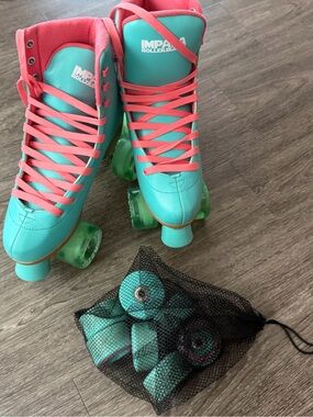 Impala Womens Roller Skates in Teal and Coral
